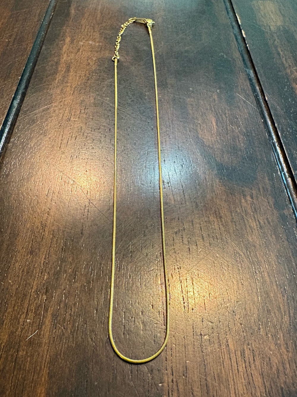Stainless Steel Gold Tone Snake Chain Necklace